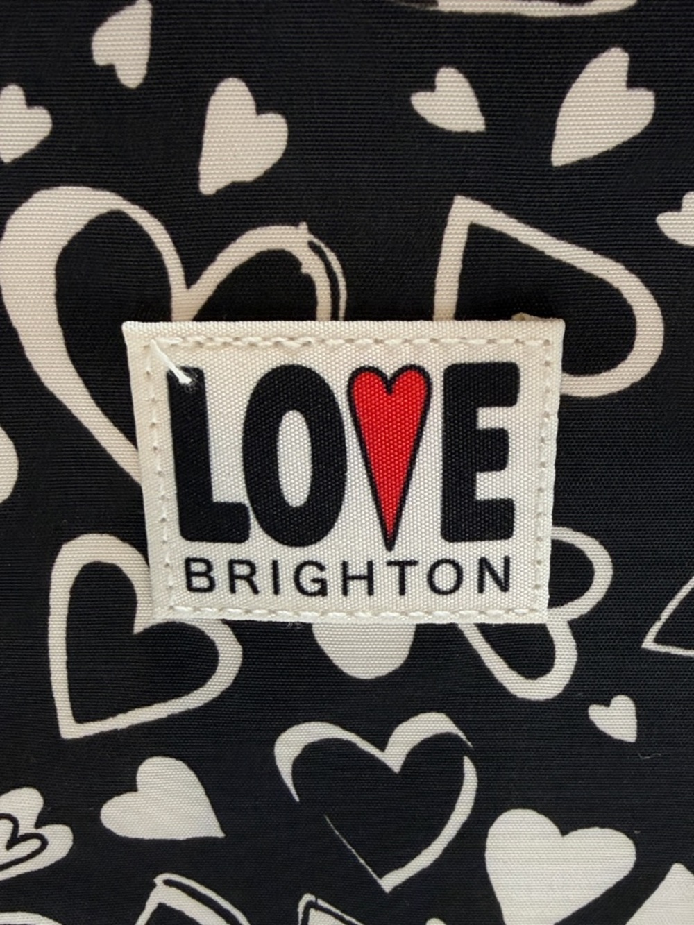 Brighton NWT Endless Love Black and White Heart Pattern Backpack - Picture 3 of 8
